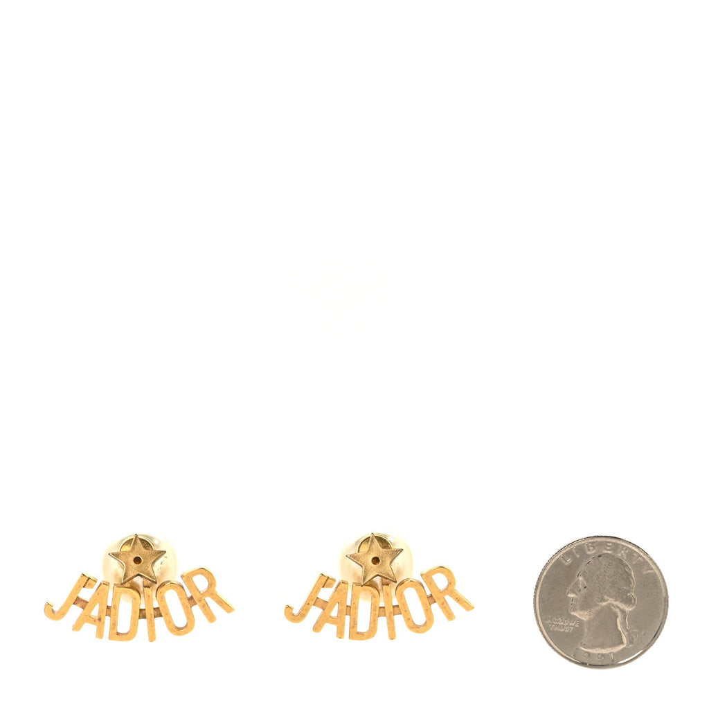 Pearl Tribal J Adior Earrings Gold White