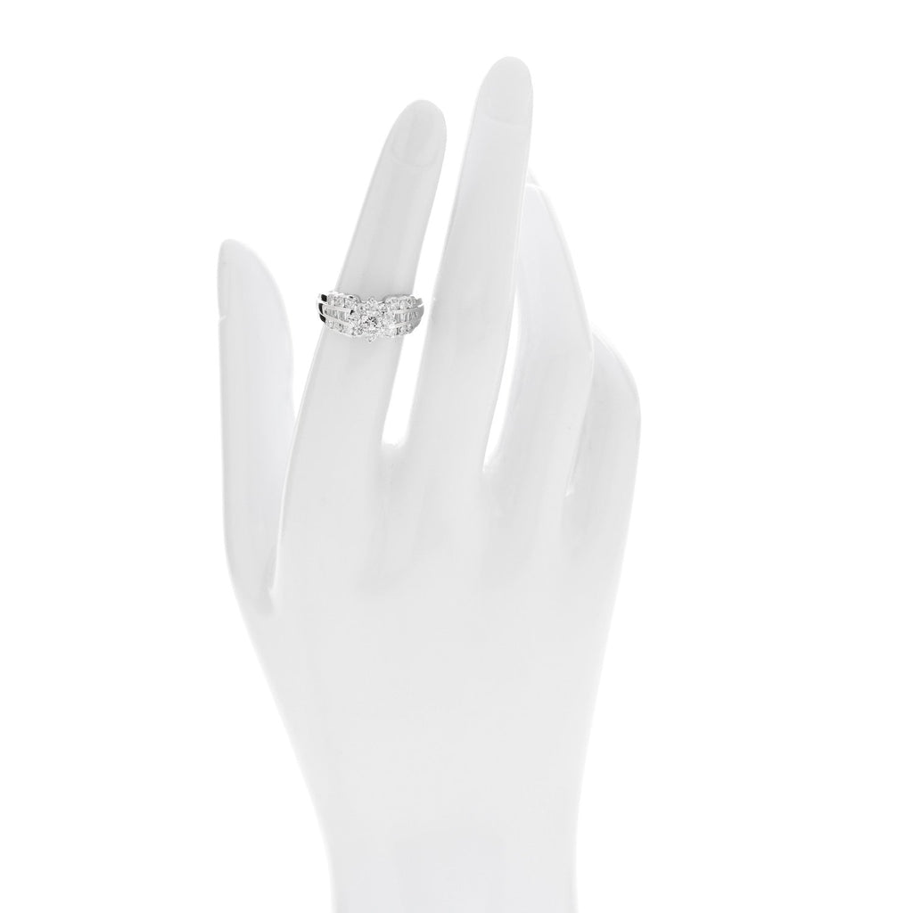 Platinum Diamond 1.02ctw Flower Ring 50 5.25