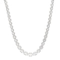 18K White Gold Diamond 13.56ctw Baguette Round Cut Graduated Necklace