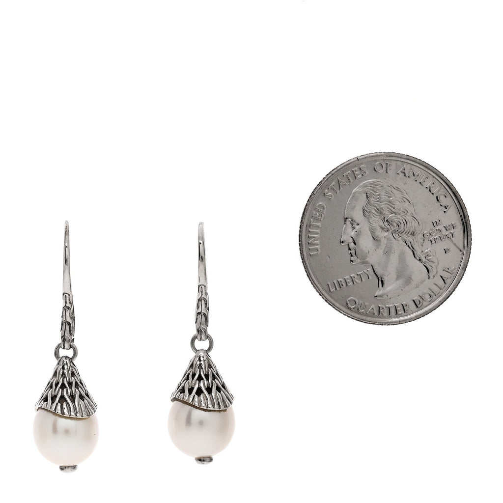 Sterling Silver Freshwater Cultured Pearl Classic Chain Drop Earrings