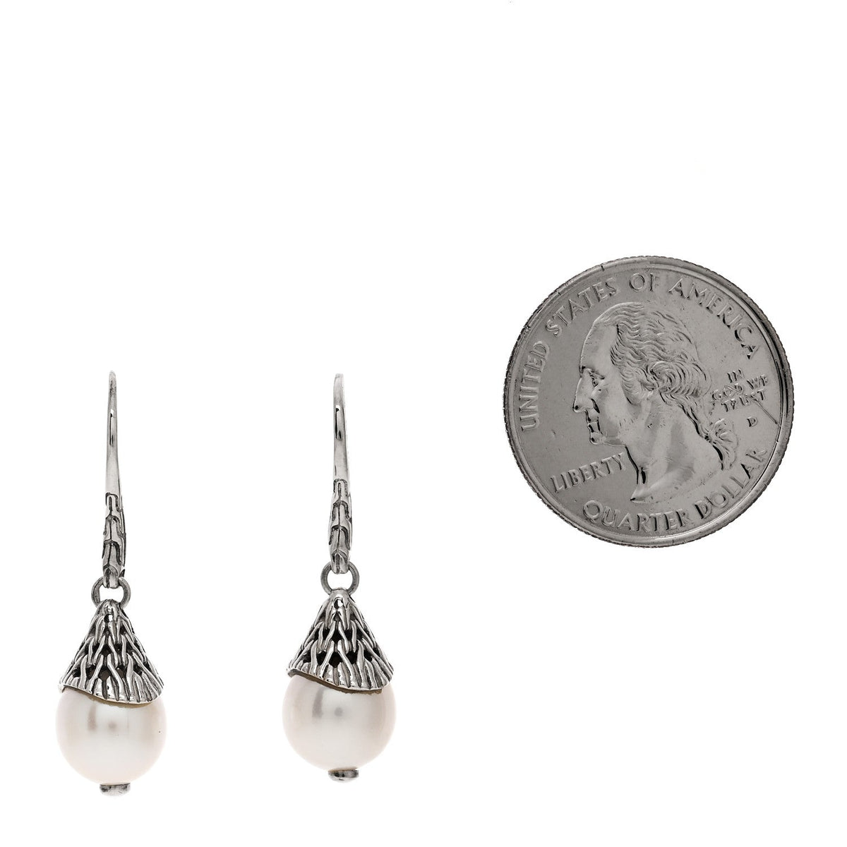 Sterling Silver Freshwater Cultured Pearl Classic Chain Drop Earrings