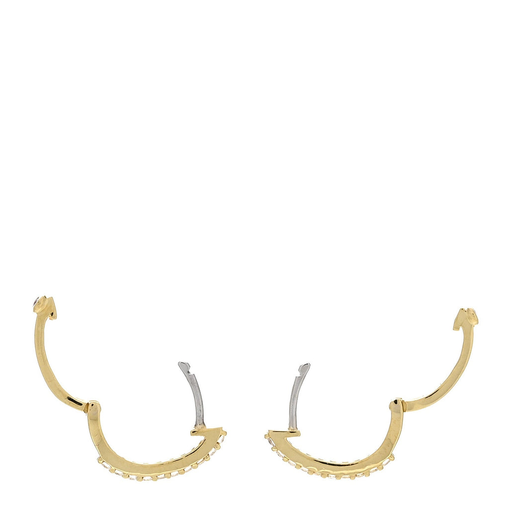 18K Yellow Gold Diamond Baby Huggie Hoop Earrings