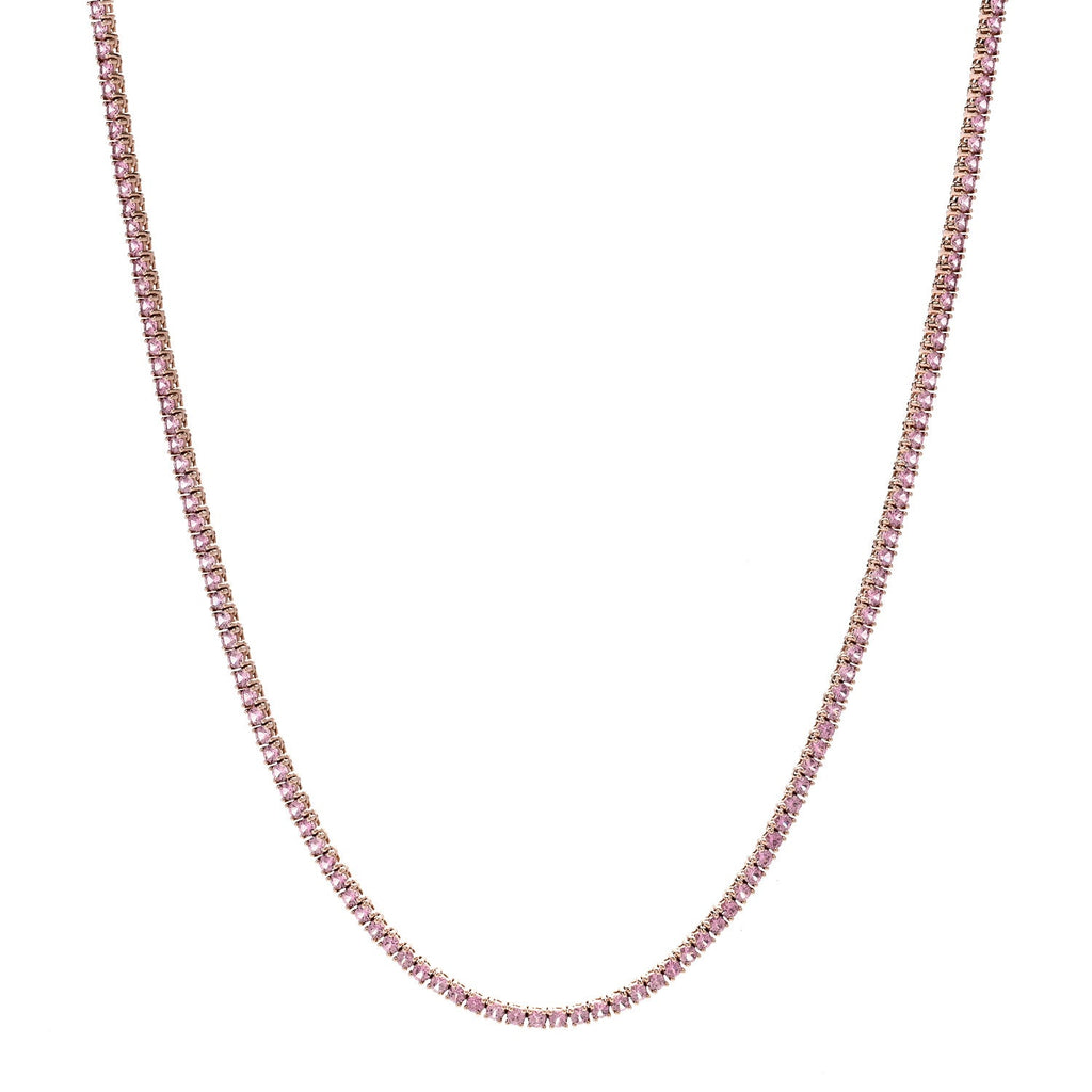 18K Rose Gold Pink Sapphire Hepburn Choker Necklace