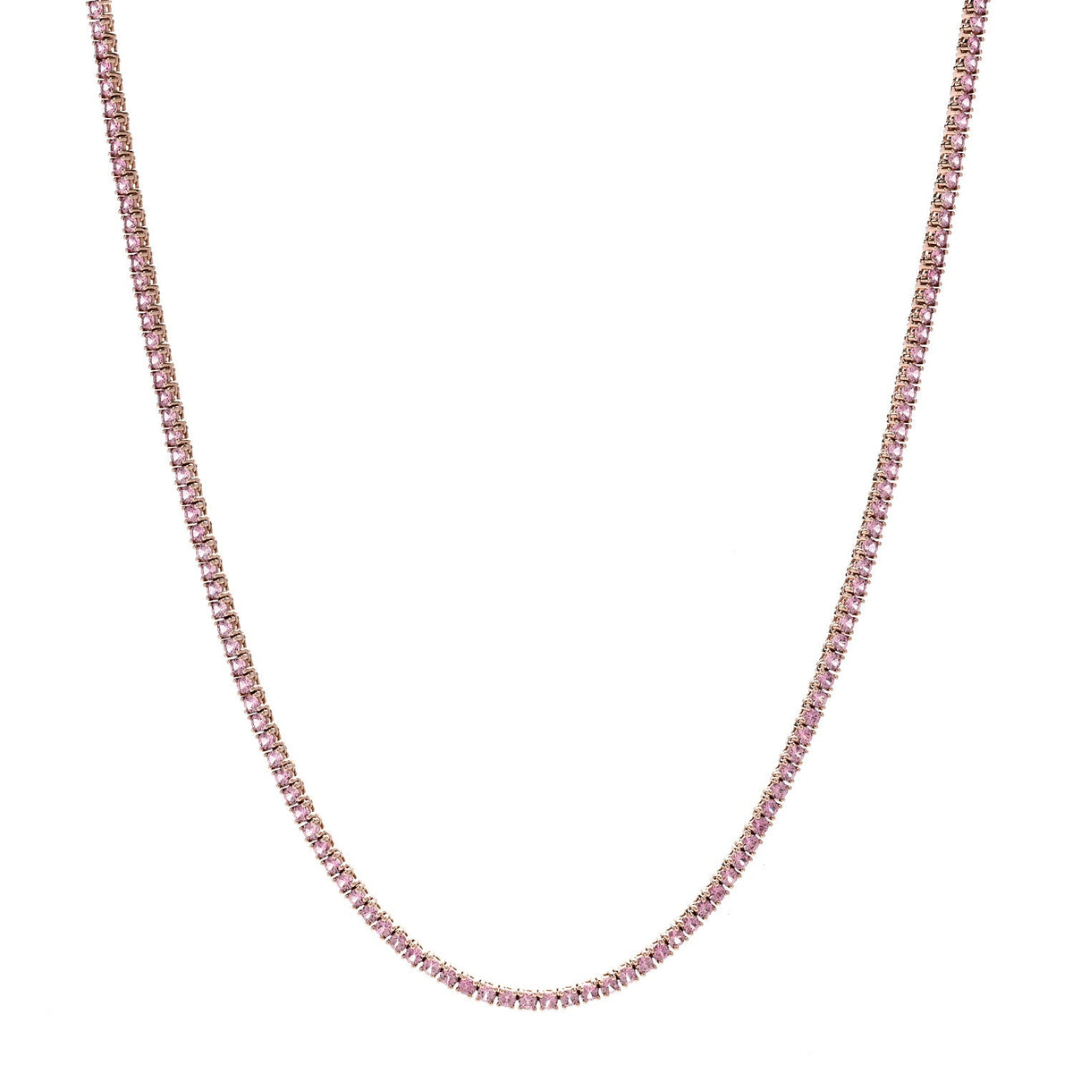 18K Rose Gold Pink Sapphire Hepburn Choker Necklace
