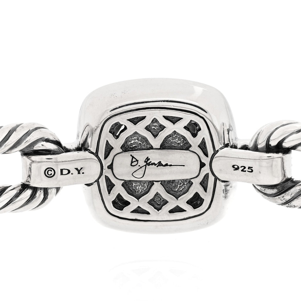 Sterling Silver Diamond Prasiolite 10mm Albion Cable Bracelet