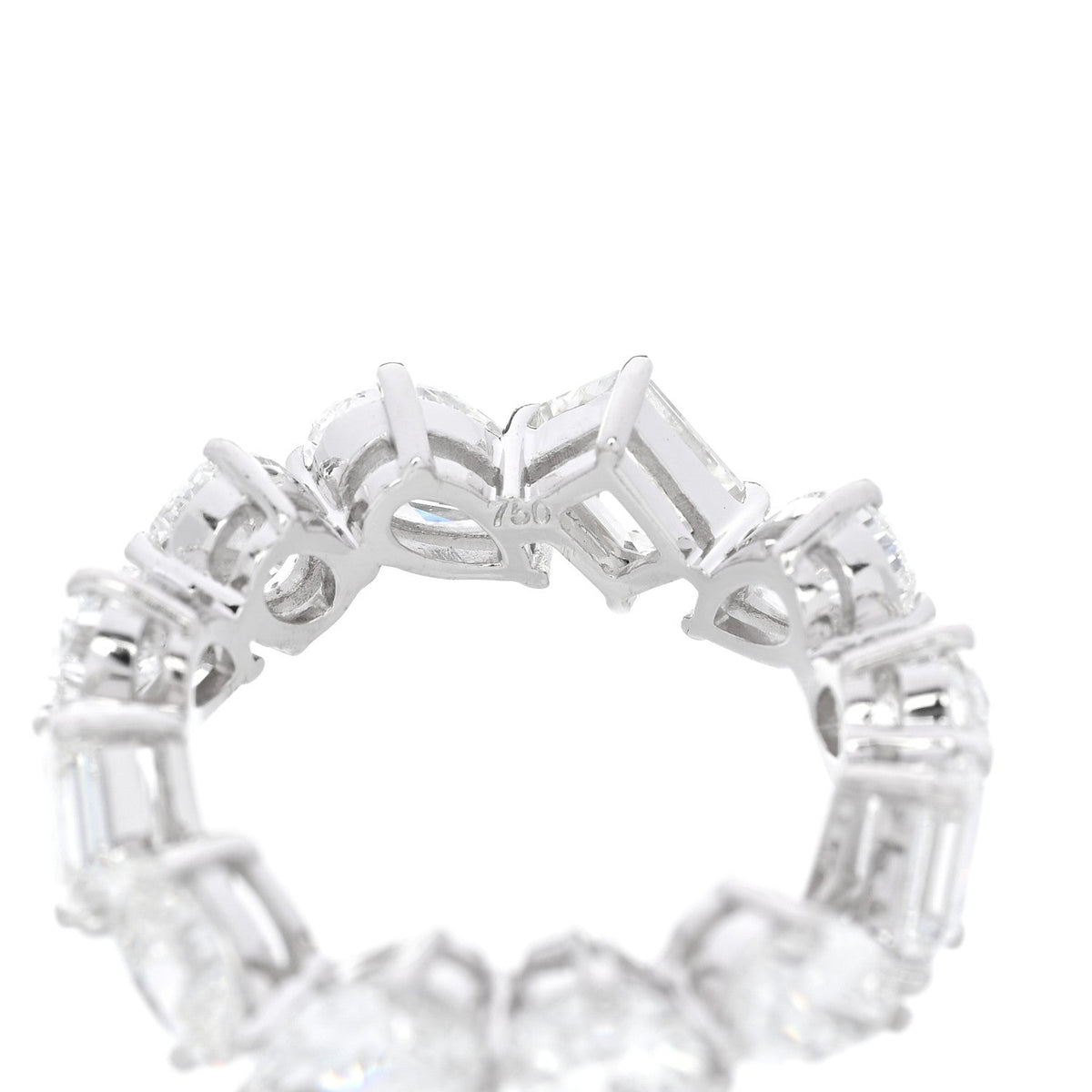 18K White Gold Diamond Multi Shape 5.90ctw Ring 53 6.25