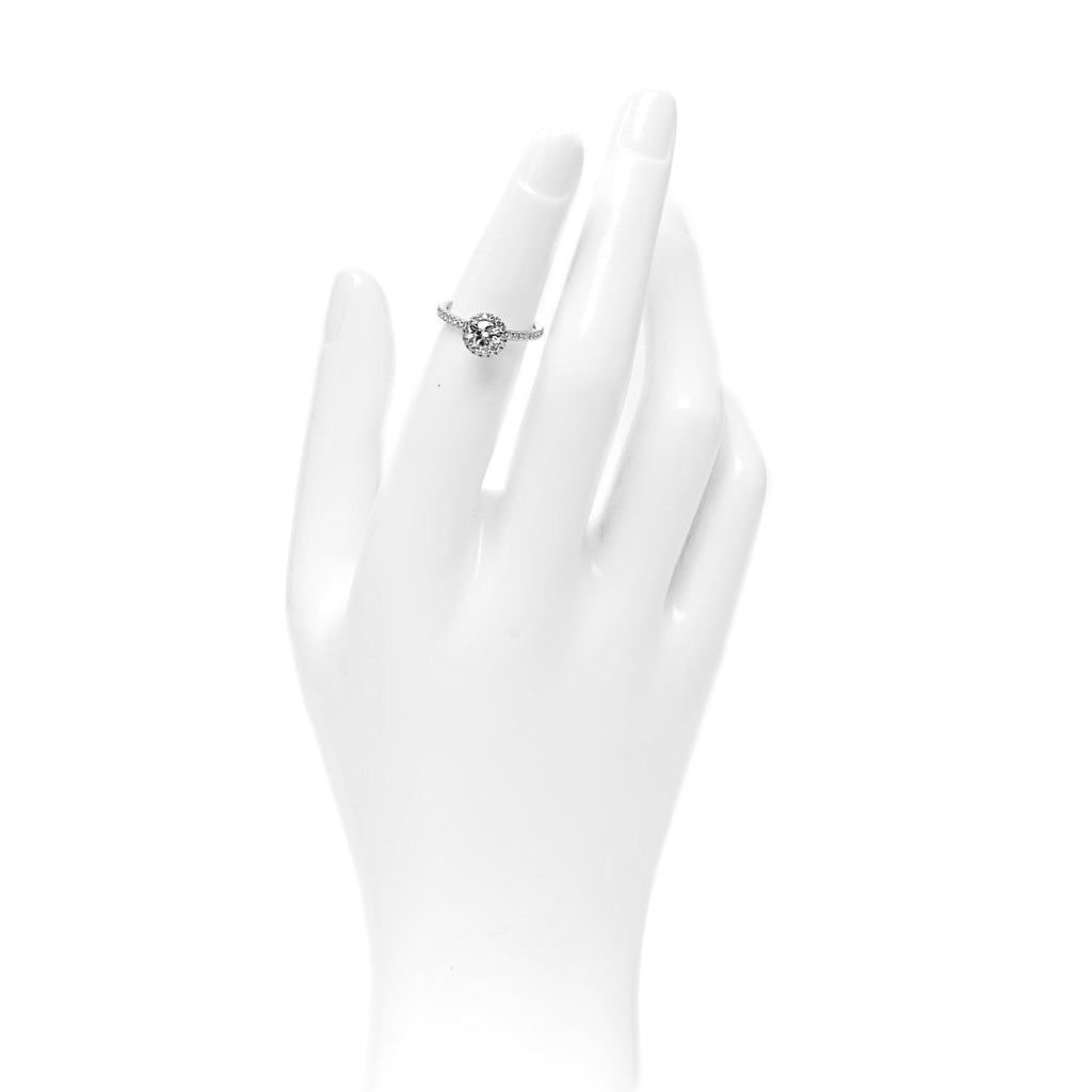 Platinum Diamond .57ct The One Round Brilliant Micropave Engagement Ring 47 4