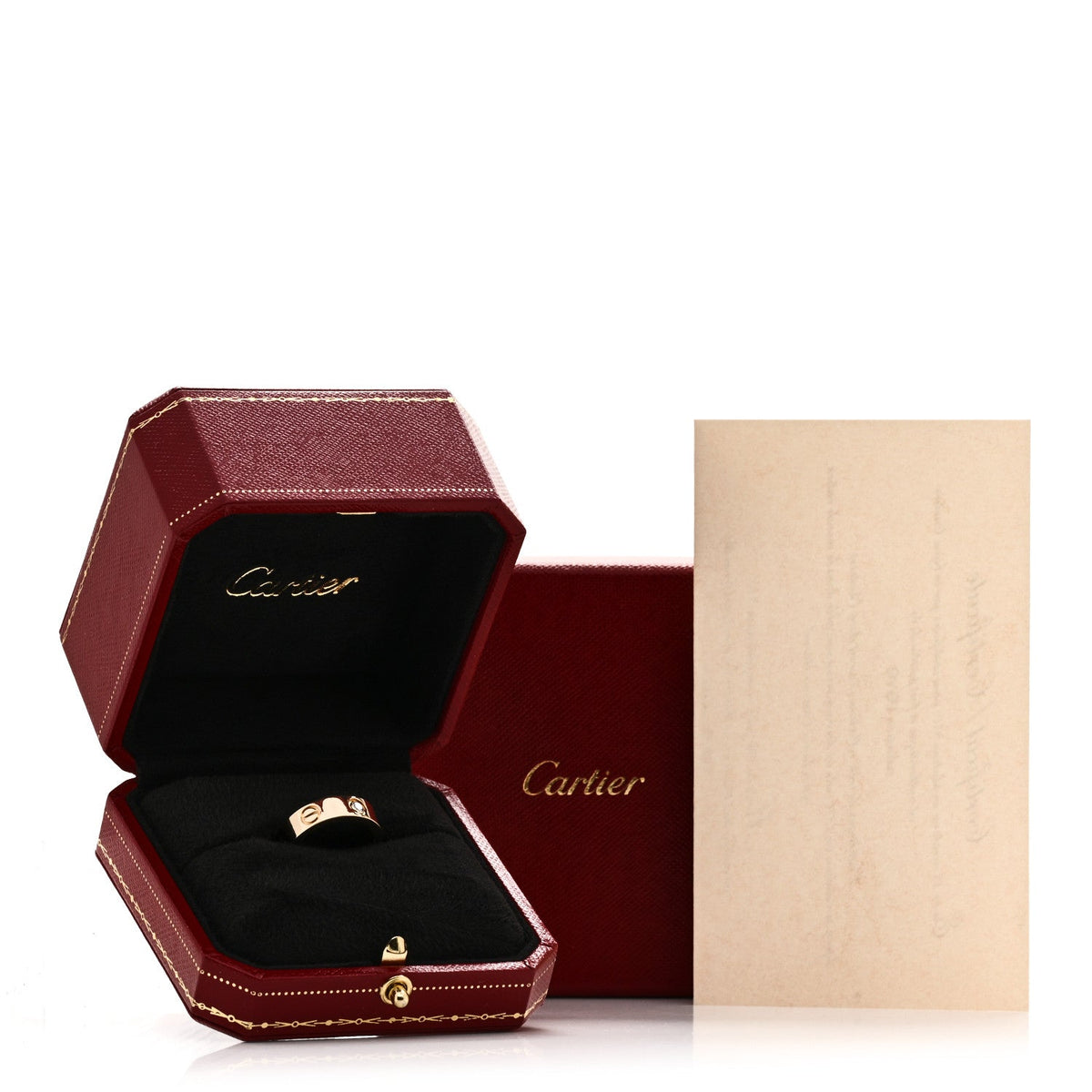 18K Pink Gold 3 Diamond 5.5mm LOVE Ring 50 5.25