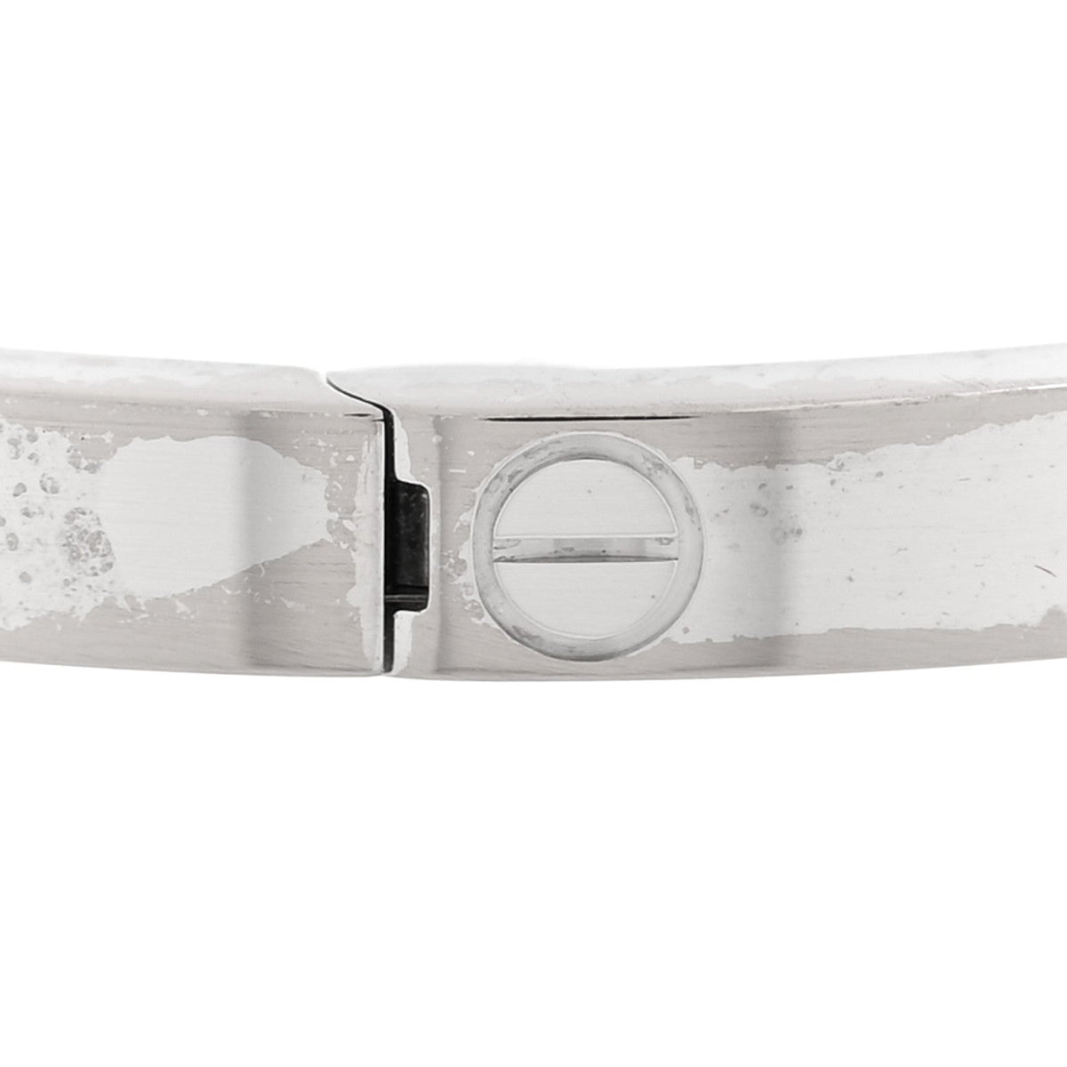 18K White Gold 10 Diamond Small LOVE Bracelet 17