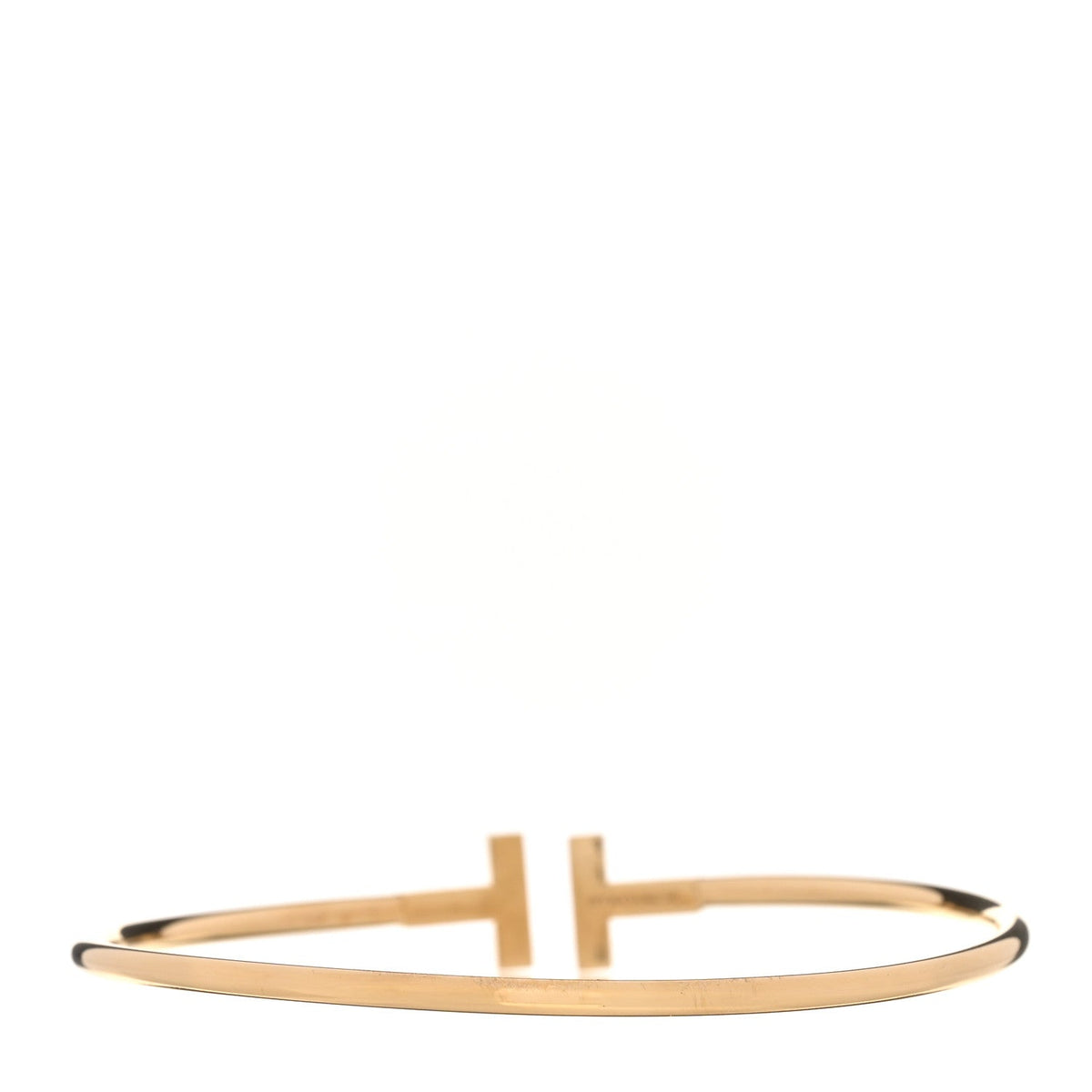18K Yellow Gold Diamond T Wire Bracelet