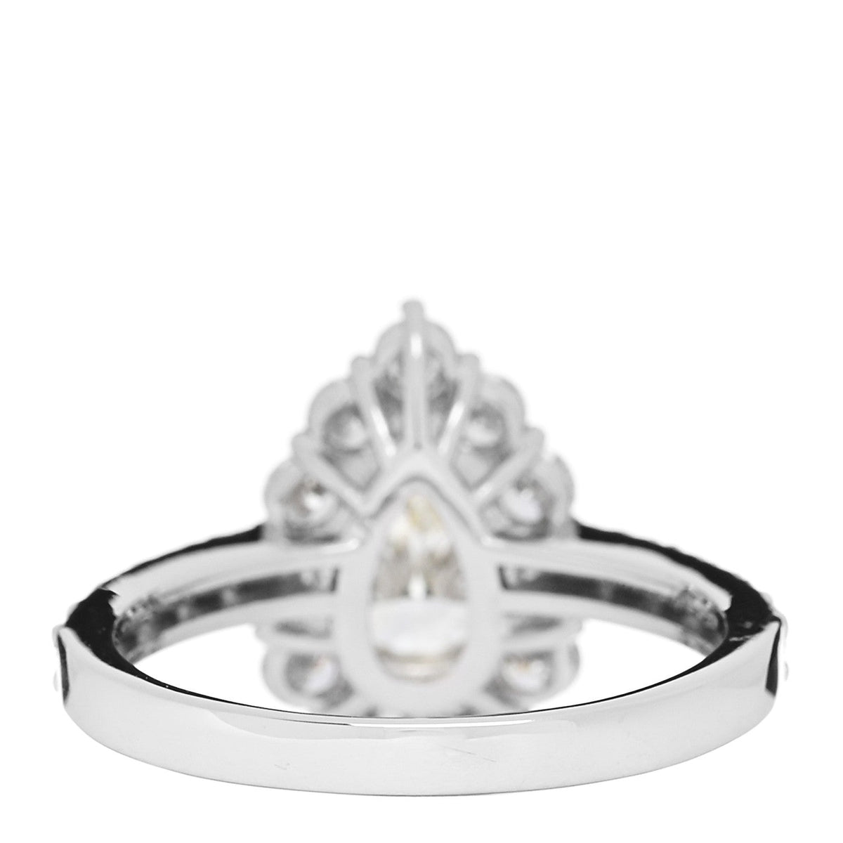 Platinum Diamond 1.15ct Pear Cut Halo Engagement Ring 53 6.25
