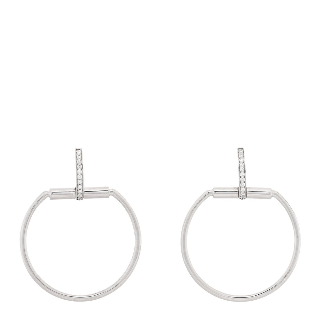 18K White Gold Diamond Classica Parisienne Round Drop Earrings