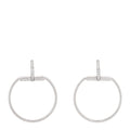 18K White Gold Diamond Classica Parisienne Round Drop Earrings