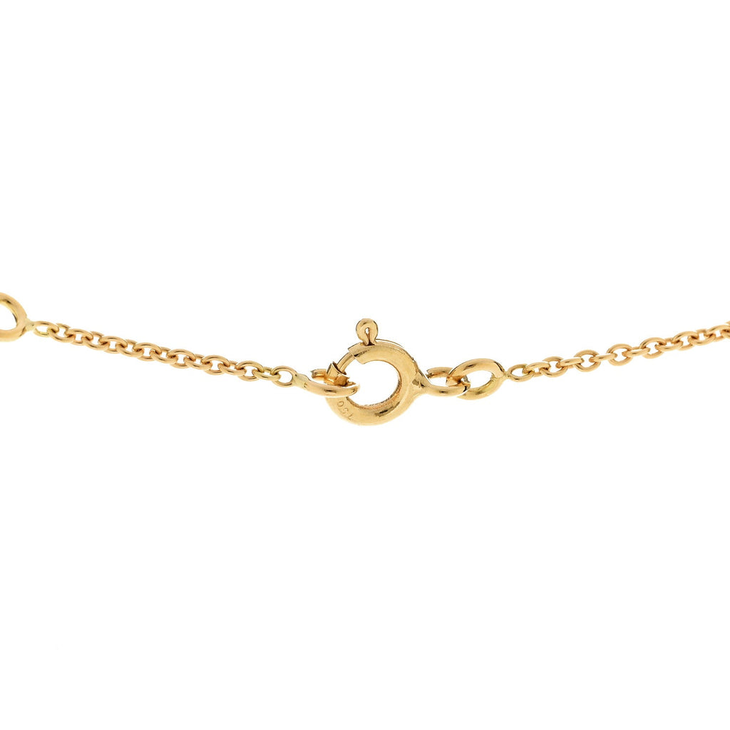 18K Yellow Gold Diamond Lapis Lazuli Rose Des Vents Necklace