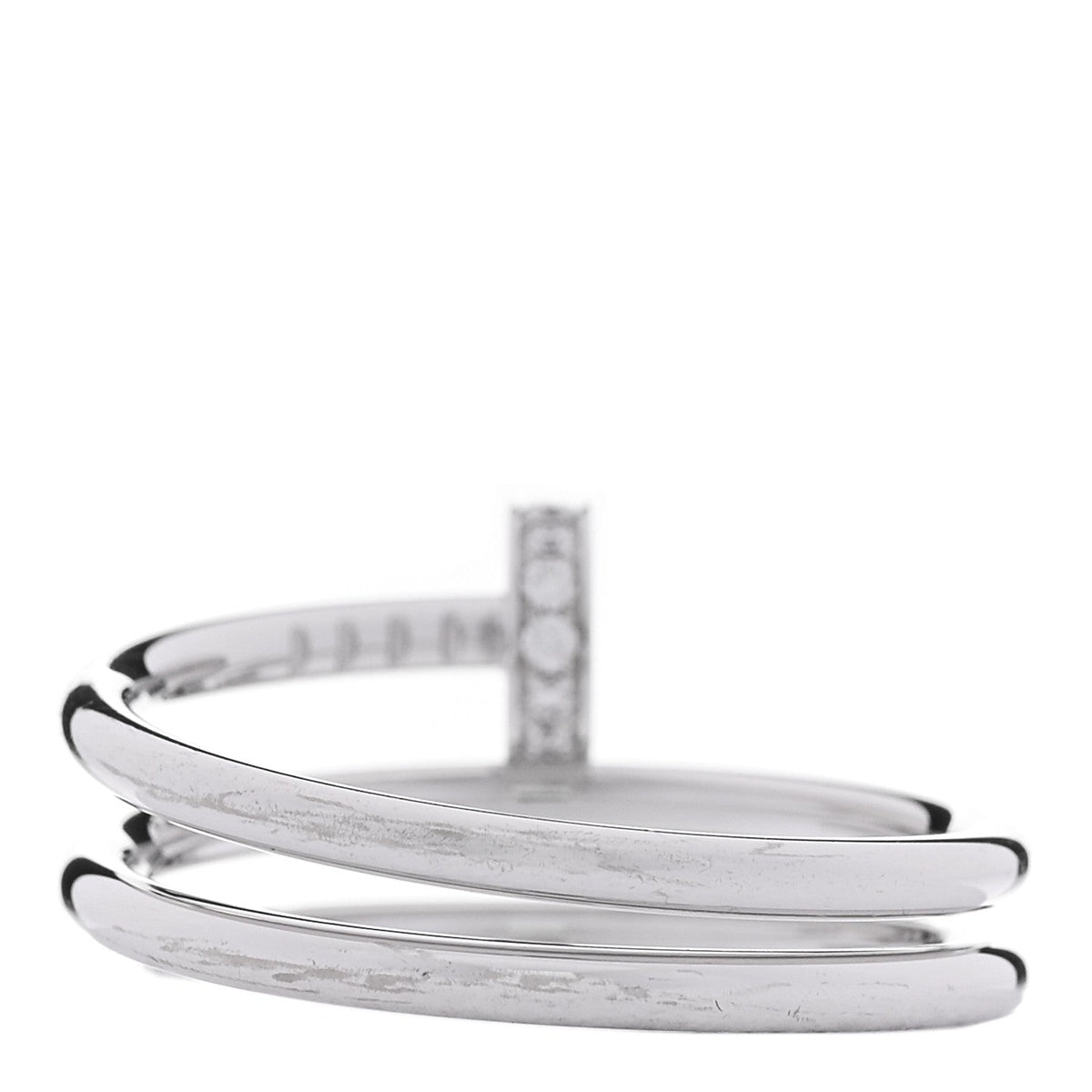 18K White Gold Diamond Double Juste Un Clou Ring 55 7.25