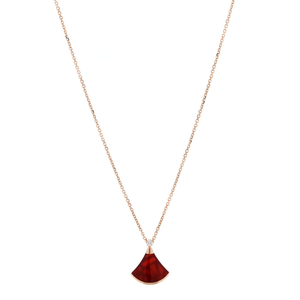 18K Rose Gold Diamond Carnelian Divas' Dream Pendant Necklace