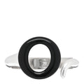 Sterling Silver Black Jade Elsa Peretti Sevillana Cuff Bracelet