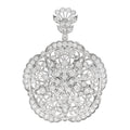 14K White Gold Diamond 3.15ctw Flower Pendant
