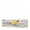 Sterling Silver 18K Yellow Gold 6mm X Crossover Ring 58 8.5