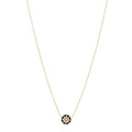 18K Yellow Gold Diamond Lapis Lazuli Rose Des Vents Necklace