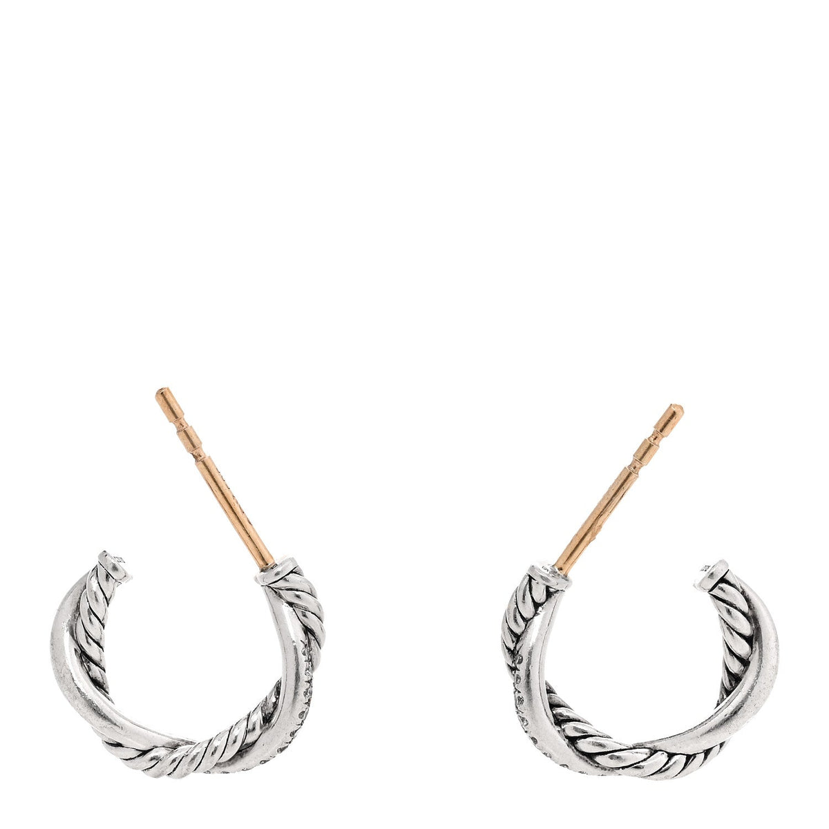 Sterling Silver Diamond Petite Infinity Huggie Hoop Earrings