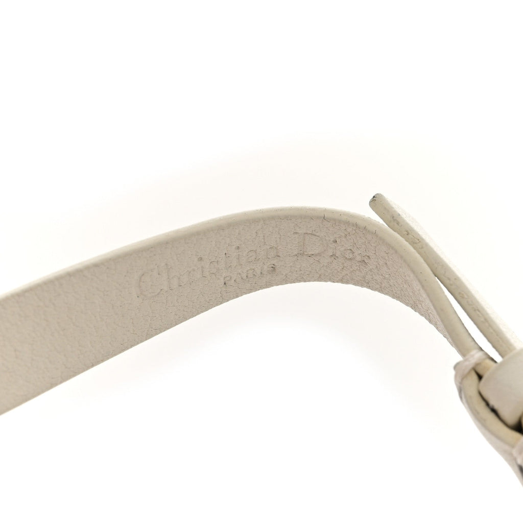 Calfskin J'adior Double Bracelet White Turquoise