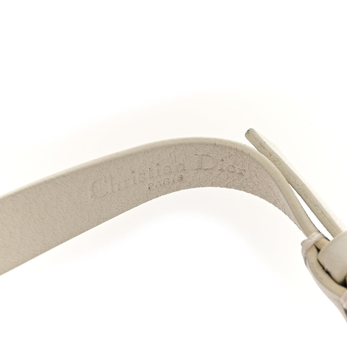 Calfskin J'adior Double Bracelet White Turquoise