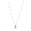 18K Rose Gold Enamel Ampersand Snowflake Match Pendant Necklace Blue