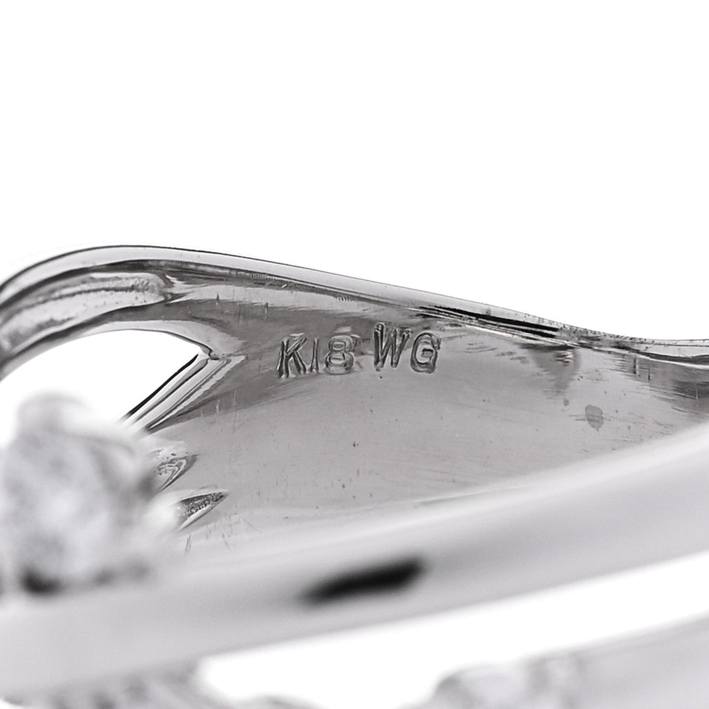 18K White Gold Diamond .64ctw Crossover Band Ring 53 6.25
