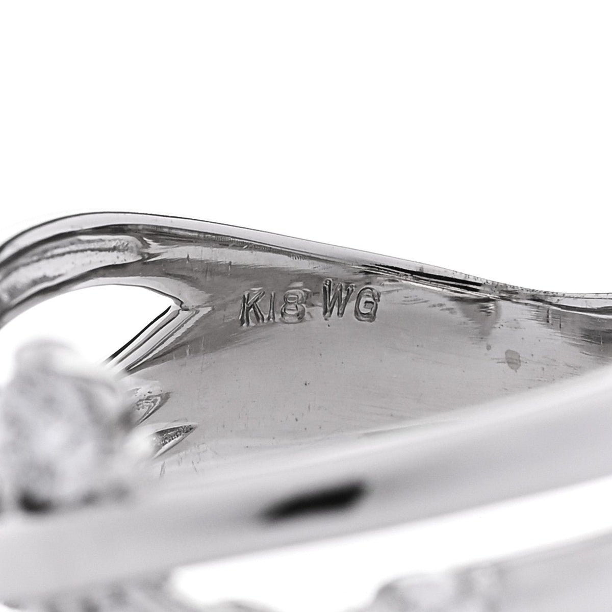 18K White Gold Diamond .64ctw Crossover Band Ring 53 6.25