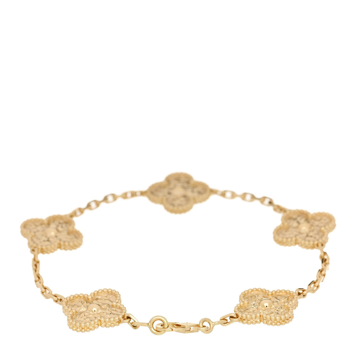 18K Yellow Gold 5 Motifs Vintage Alhambra Bracelet