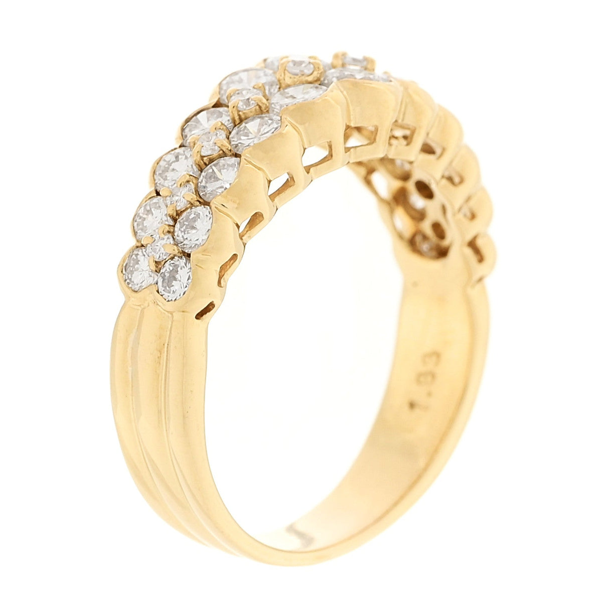 18K Yellow Gold Diamond 1.83ctw Ring  56 7.5