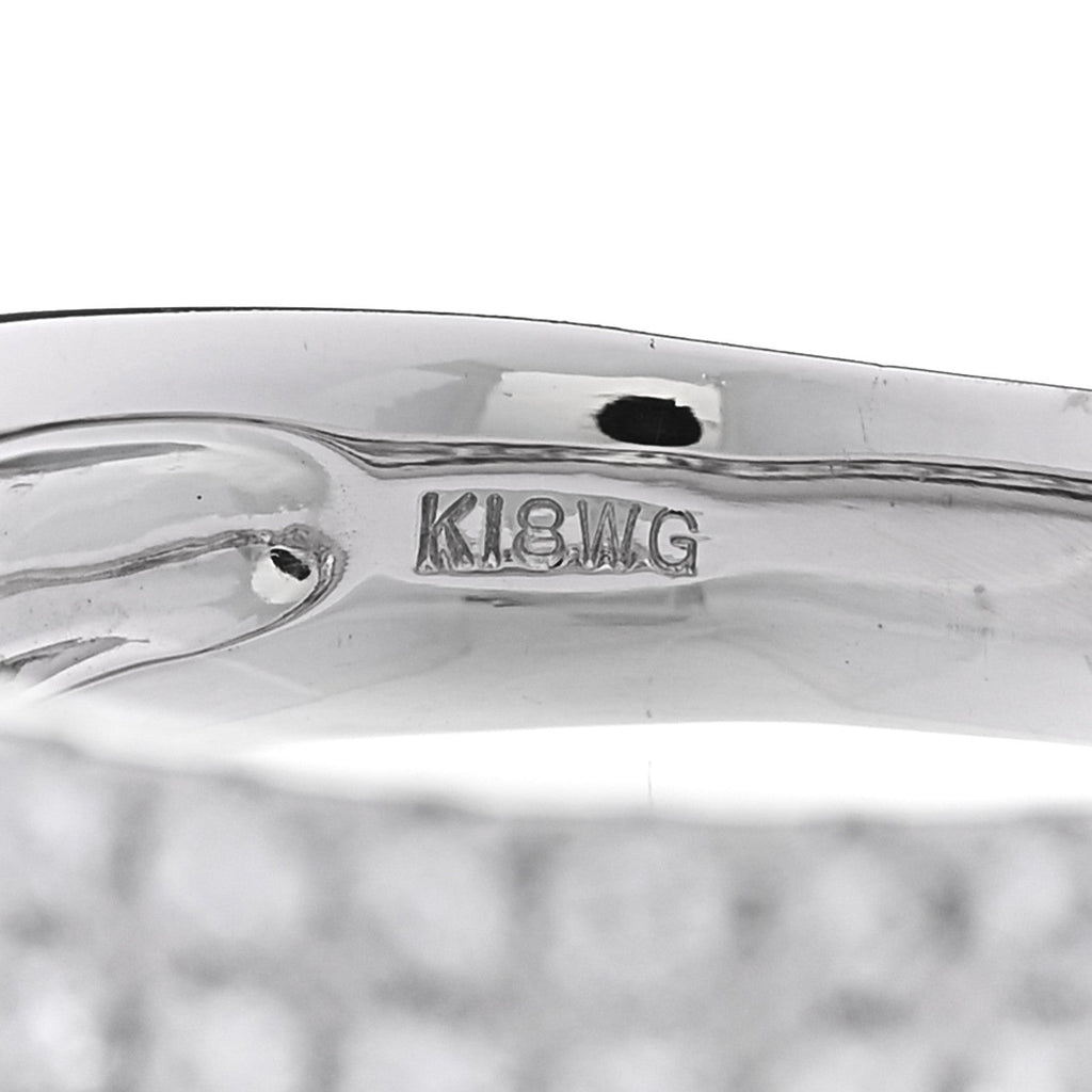 18K White Gold Diamond 1.00ctw Three Row Half Band Ring 54 7
