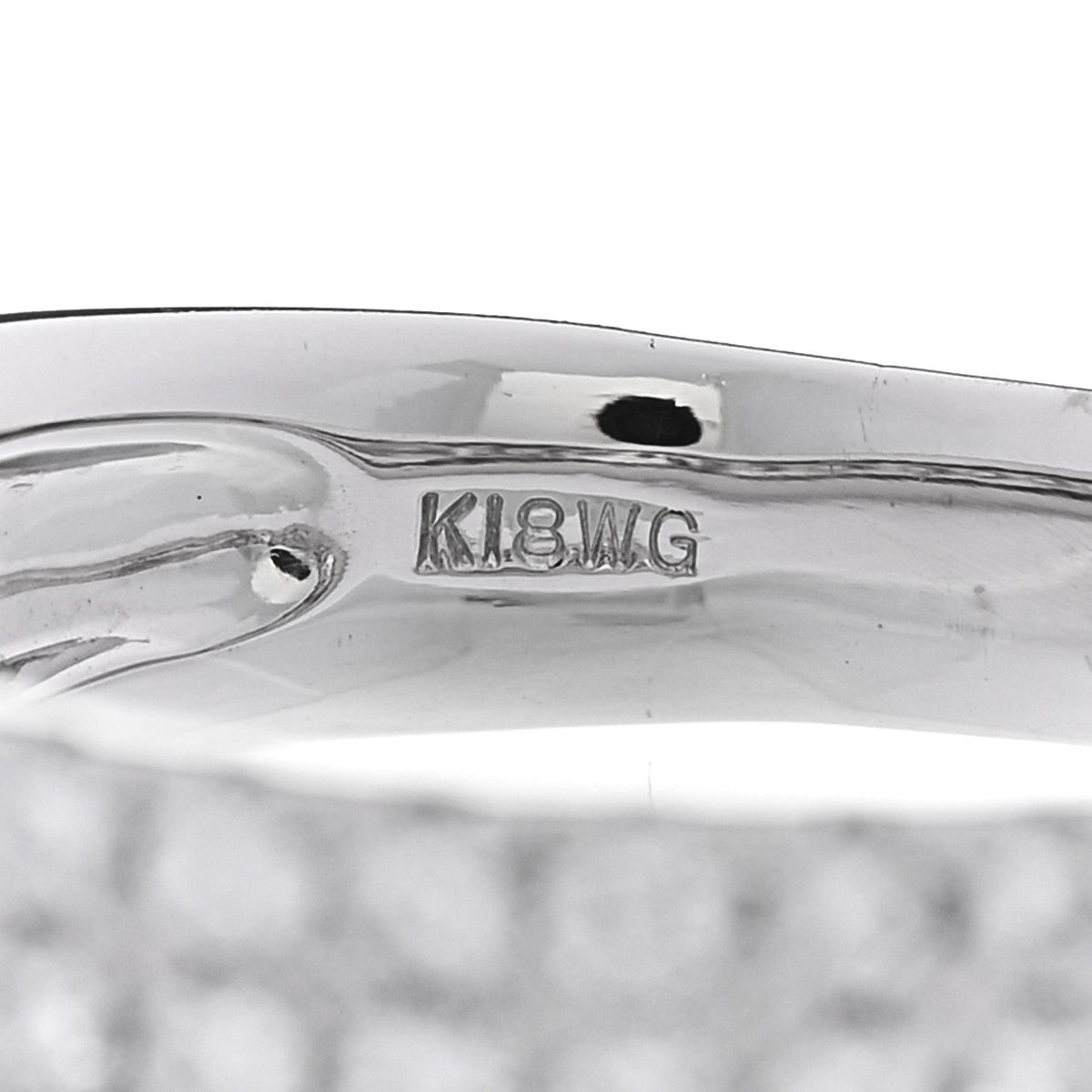 18K White Gold Diamond 1.00ctw Three Row Half Band Ring 54 7