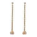 18K Pink Yellow White Gold Baby Trinity Drop Earrings