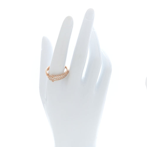 18K Pink Gold Diamond Emerald Onyx Panthere De Cartier Ring 62 10
