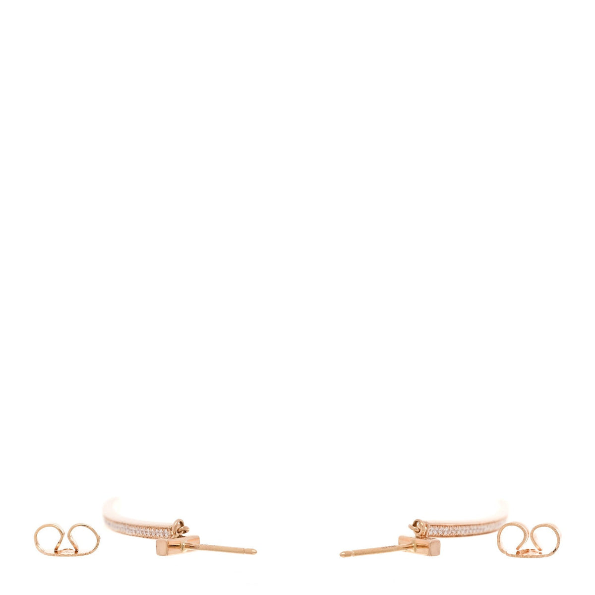18K Rose Gold Diamond T Bar Earrings