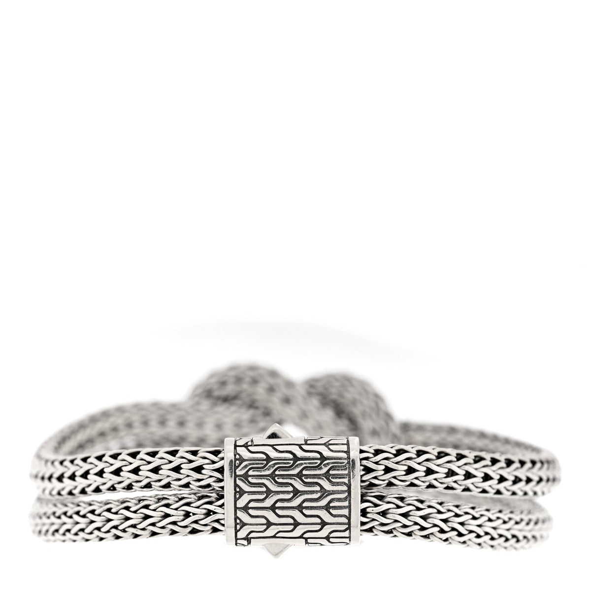 Sterling Silver 10mm Love Knot Bracelet Black