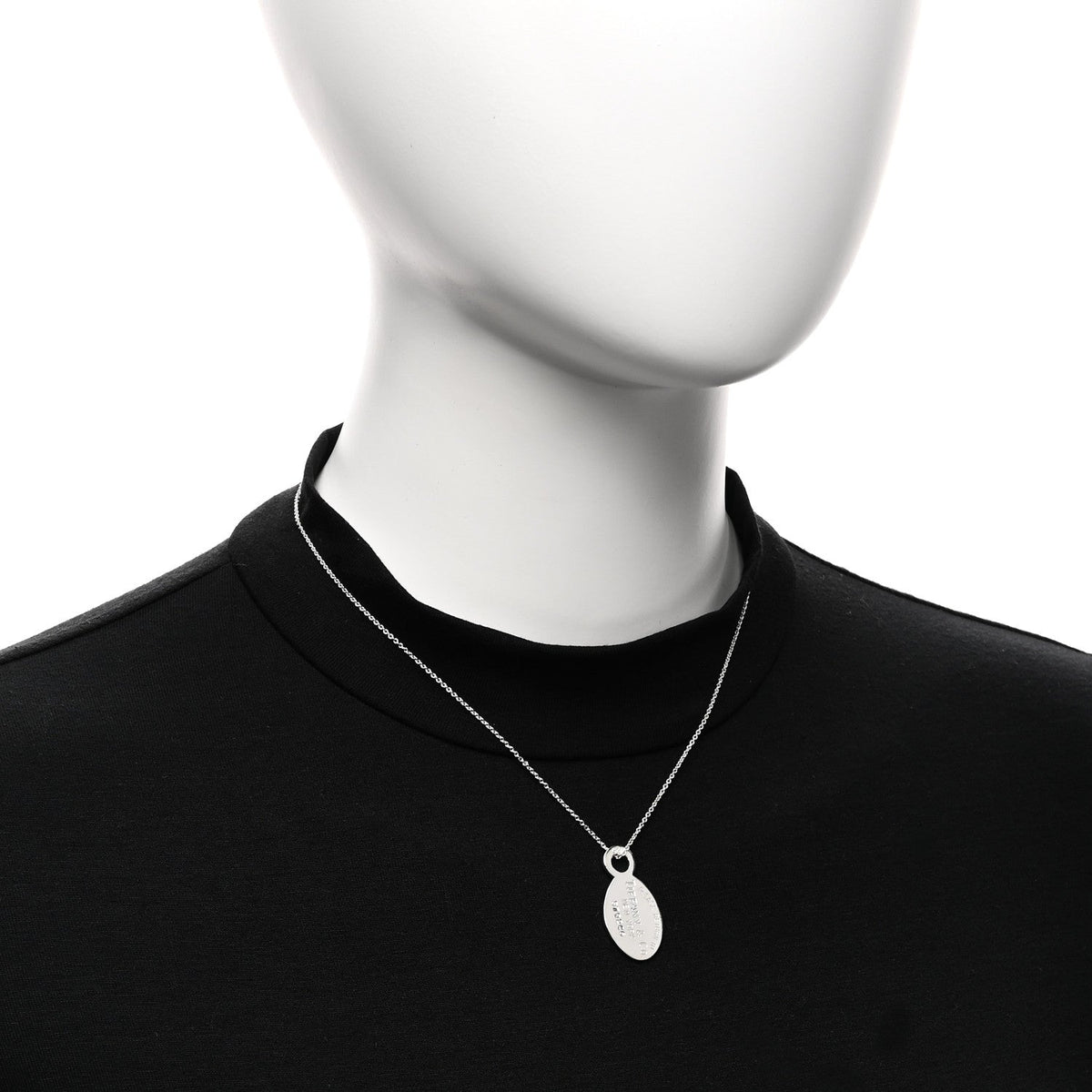 Sterling Silver Return to Tiffany Oval Dog Tag Necklace
