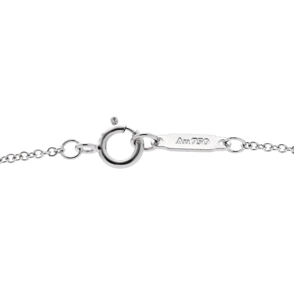18K White Gold Diamond Enchant Heart Key Pendant Necklace