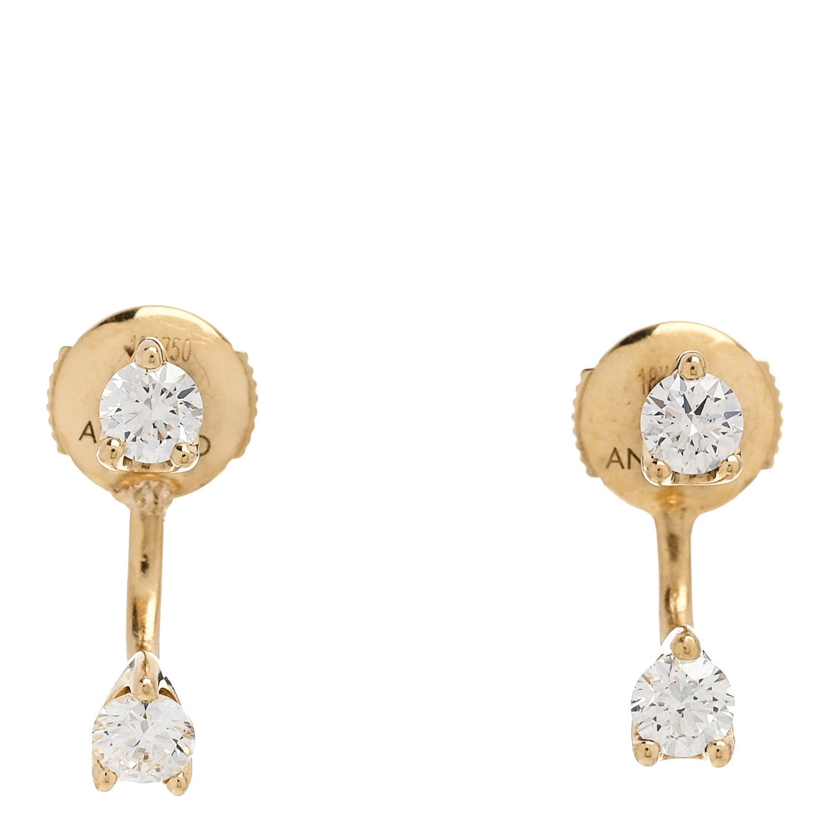 18K Yellow Gold Diamond Classic Round Orbit Earrings