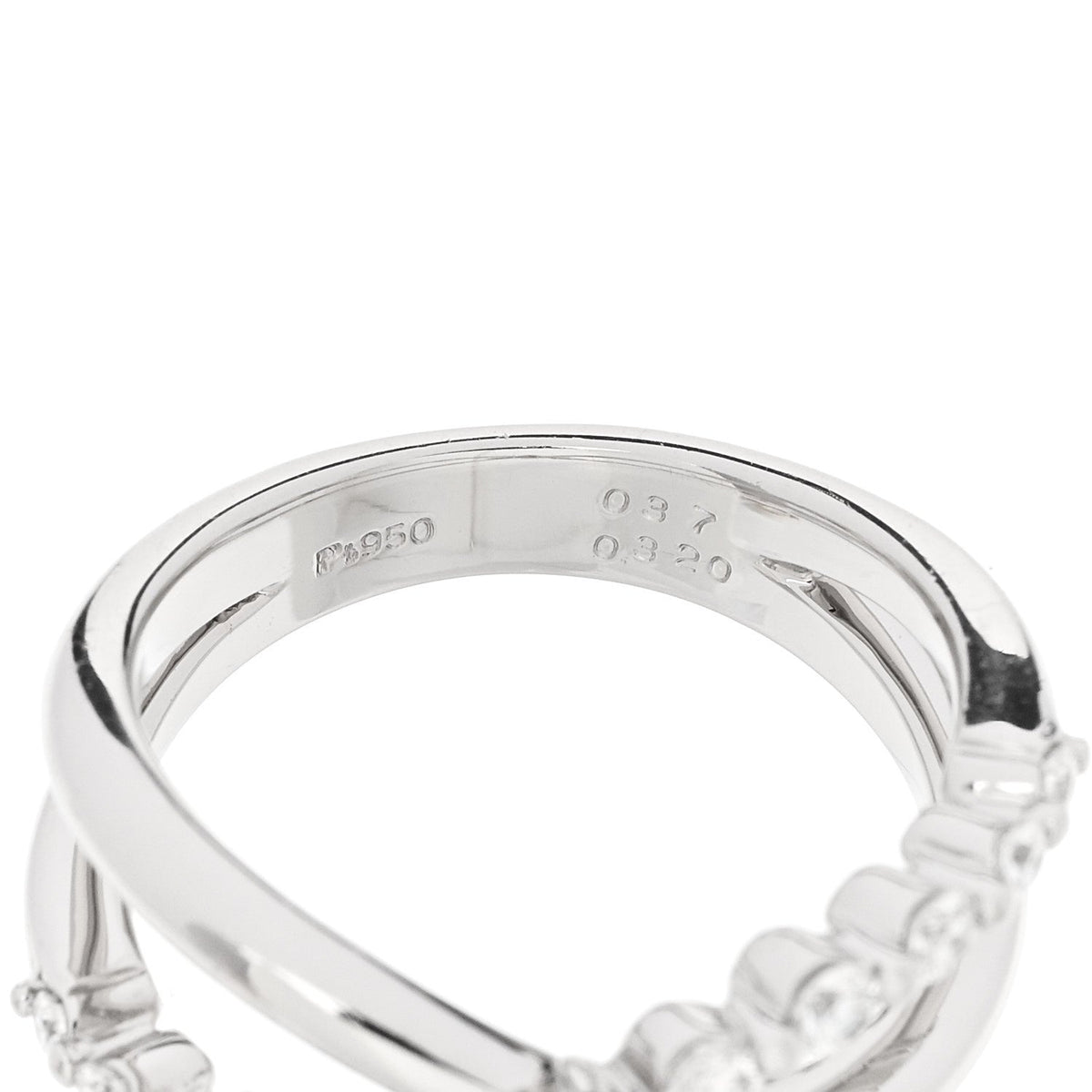 Platinum Diamond .69 Crossover Ring 53 6.5