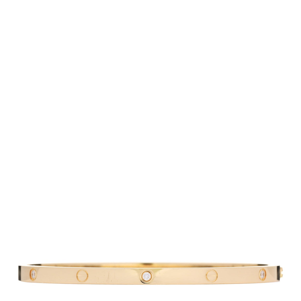 18K Yellow Gold 6 Diamond Small LOVE Bracelet 17