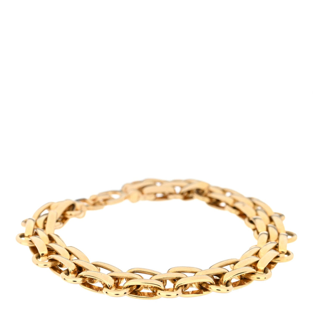 Metal CD Double Chain Bracelet Gold