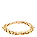 Metal CD Double Chain Bracelet Gold