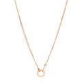 18K Pink Gold 2 Diamond LOVE Necklace
