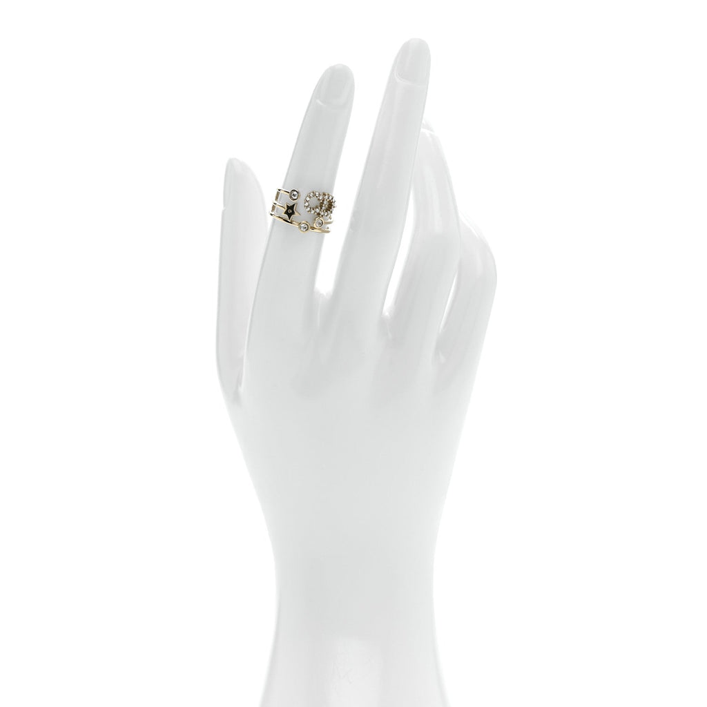 Metal Crystal Shiny-D Ring S Gold