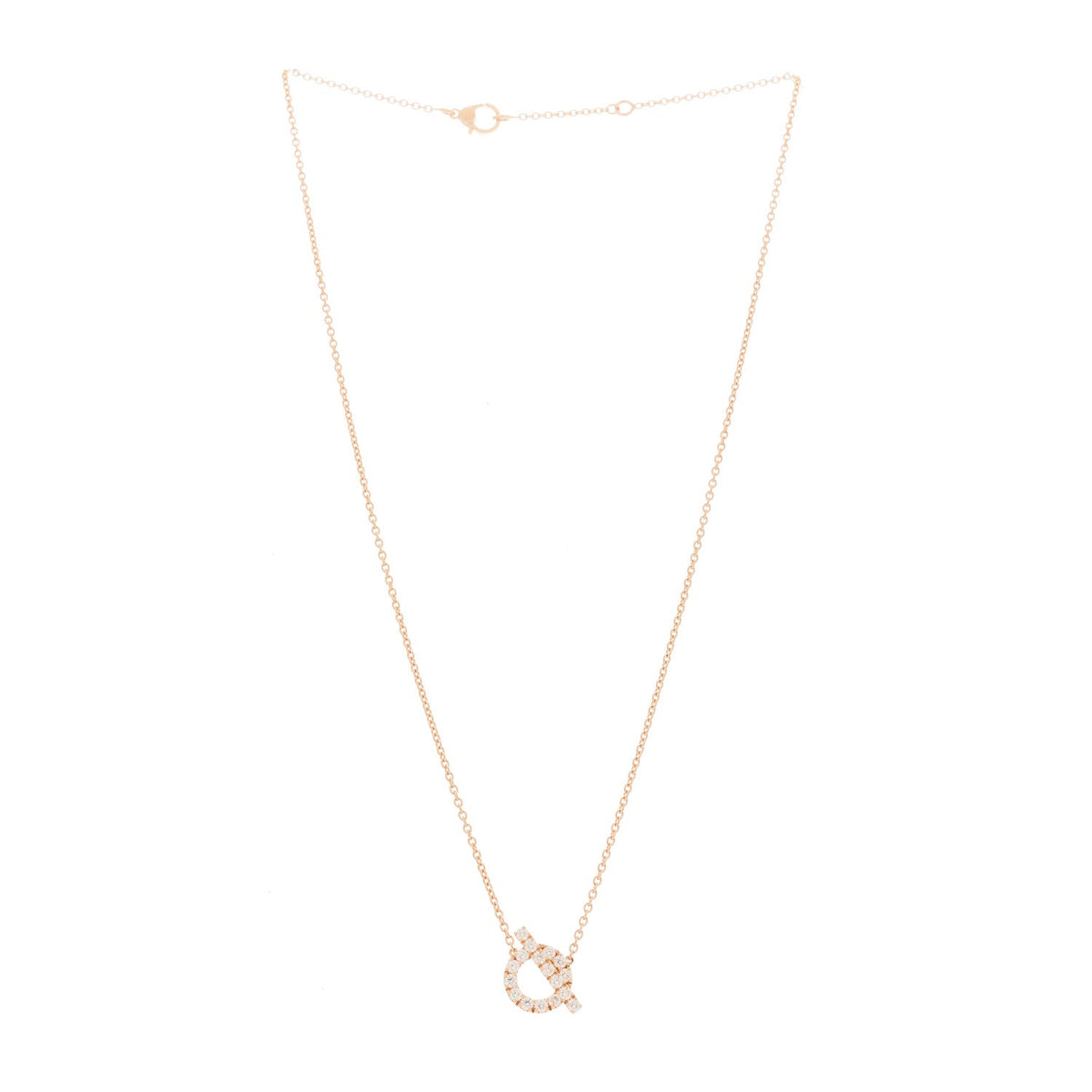 18K Rose Gold Diamond Finesse Pendant Necklace