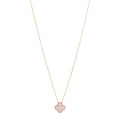 18K Rose Gold Diamond Pink Mother of Pearl Vintage Alhambra Pendant Necklace