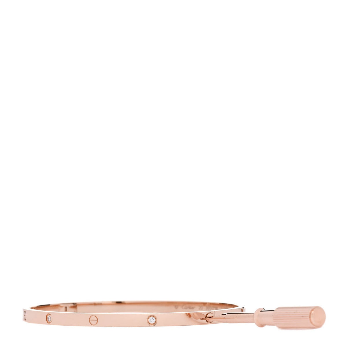 18K Pink Gold 6 Diamond Small LOVE Bracelet 20